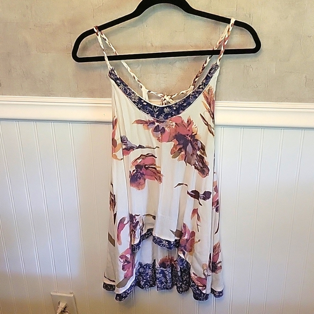 Loose flowing braided strap tank top